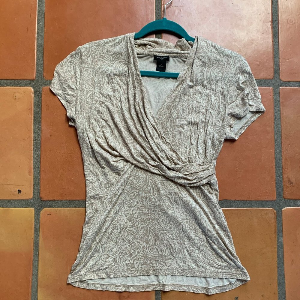 Ann Taylor Patterned Blouse size M